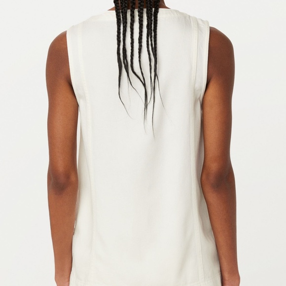 NWT Frank & Oak // The Relaxed Twill Vest in White - Picture 4 of 6